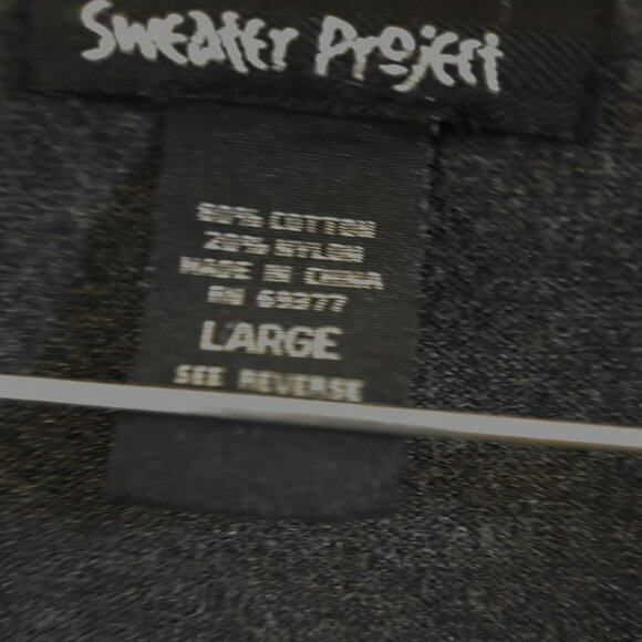 Sweater Project Dark Gray Short Ruched Button Sleeve Dress - Picture 3 of 3